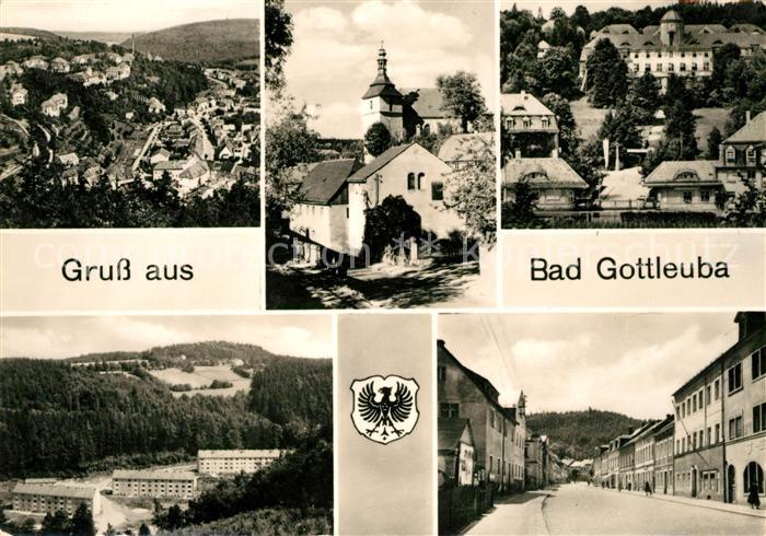 Bad Gottleuba-Berggiesshuebel Panorama Kirche Schloss Strassenpartie