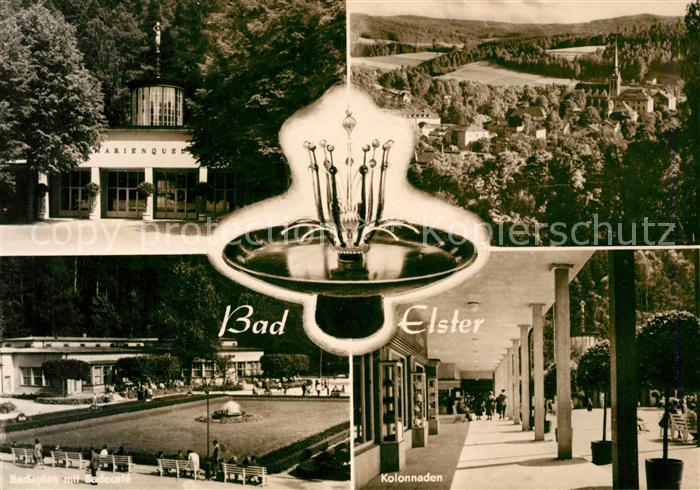 Bad Elster Marienquelle Panorama Badeplatz Kolonnaden
