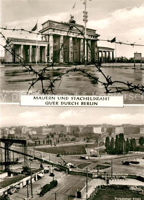 BERLIN  CITY Brandenburger Tor hinter Stacheldraht Potsdamer Platz