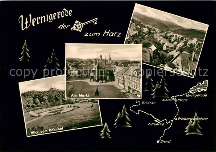 Wernigerode Harz Blick vom Bahnhof Am Markt Oberes Hasserode