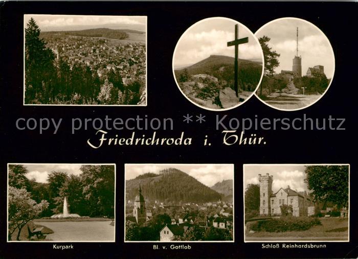 Friedrichroda Kurpark Blick vom Gottlob Schloss Reinhardsbrunn