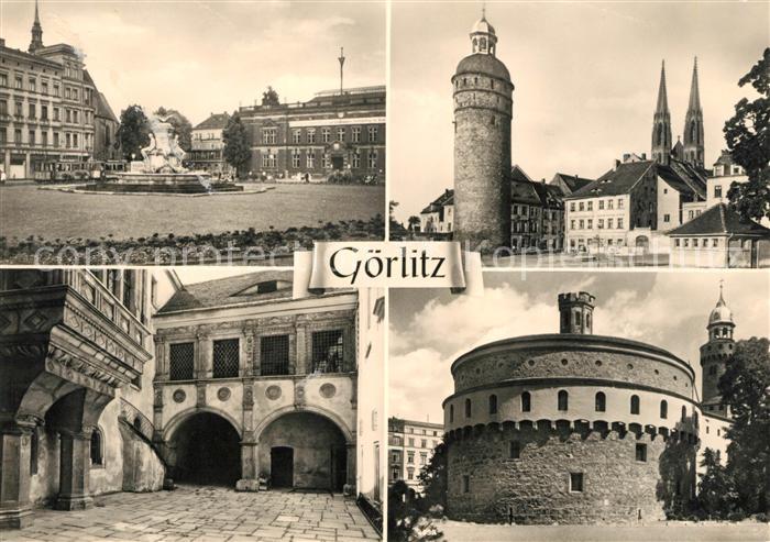 Goerlitz Sachsen Brunnen Turm Dom Runder Turm