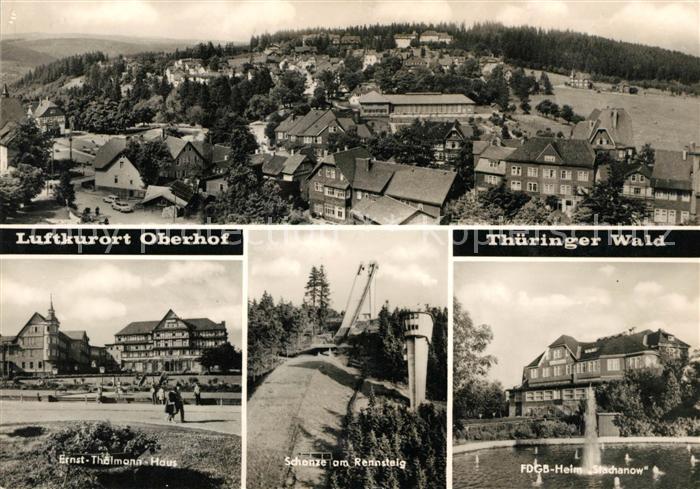 Oberhof Thueringen Panorama Ernst Thaelmann Haus Schanze am Rennsteig FDGB Erhol