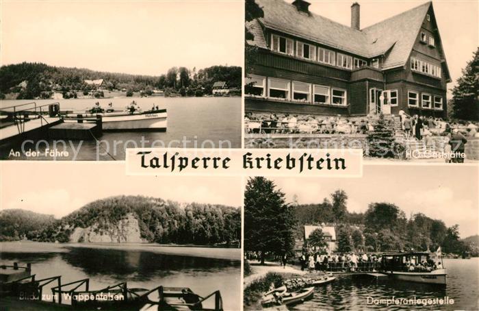Kriebstein Faehre Wappenfelsen Dampferanlegestelle HO Gaststaette