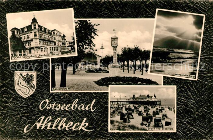 Ahlbeck Ostseebad FDGB Erholungsheim Bernhard Goering Konzertplatz Morgenstimmun