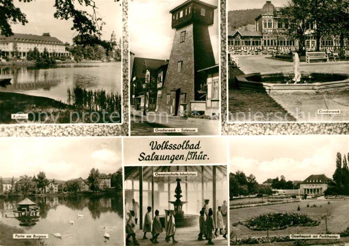 Salzungen Bad Kurhaus Gradierwerk Soleturm Burgsee Goethepark Parktheater
