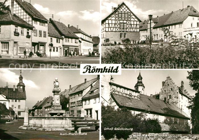 Roemhild Viehmarktplatz Hans Beimler Platz Schloss Gluecksburg