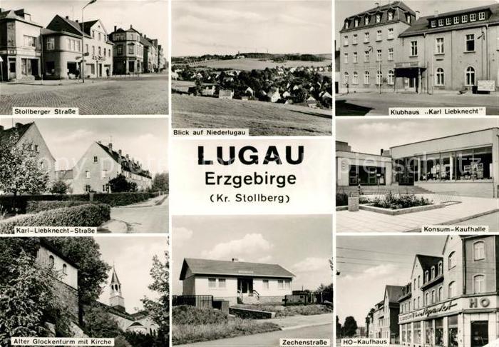 Lugau Erzgebirge Stollberger Strasse Niederlugau Klubhaus Konsum Kaufhalle