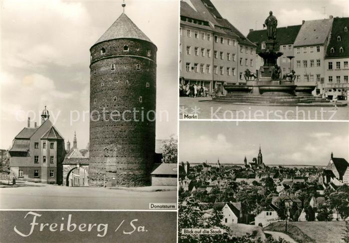 Freiberg Sachsen Donatsturm Markt Stadtansicht