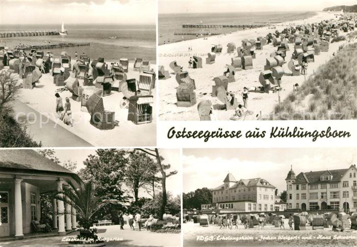 Kuehlungsborn Ostseebad Lesehalle Kurgarten Strand FDGB Erholungsheim Haus Schwe