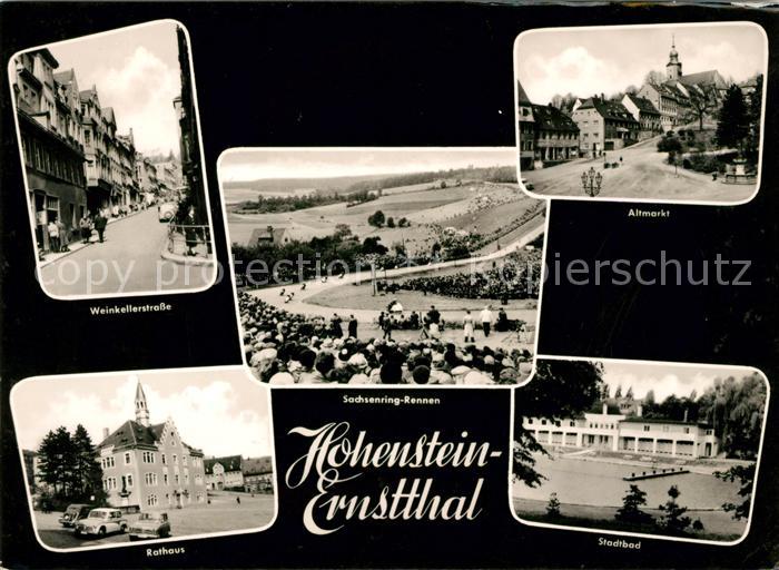 Hohenstein-Ernstthal Weinkellerstrasse Altmarkt Rathaus Stadtbad Sachsenring Ren