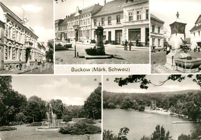 Buckow Maerkische Schweiz Rathaus Markt Brunnen Park Schermuetzelsee