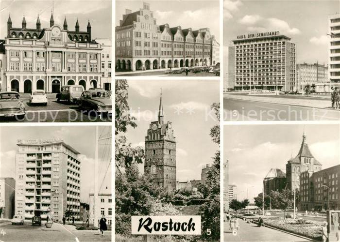ROSTOCK  CITY Hochhaus Ernst Thaelmann Platz Rathaus Hauptpostamt