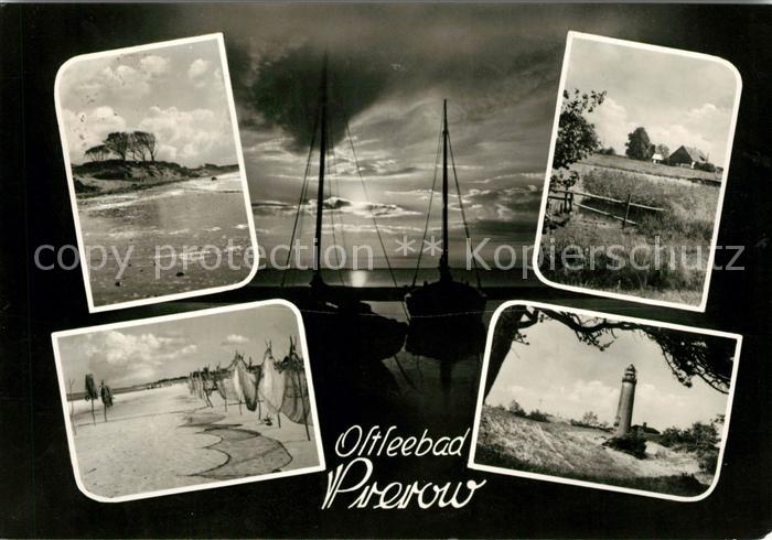 Prerow Ostseebad Leuchtturm Strand Fischernetze