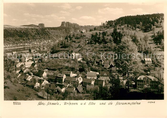 Krippen Bad Schandau Panorama Schrammsteine