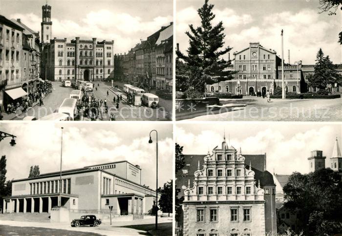 Zittau Platz der Jugend Rathaus Bahnhof Stadttheater Heftergiebel Museum