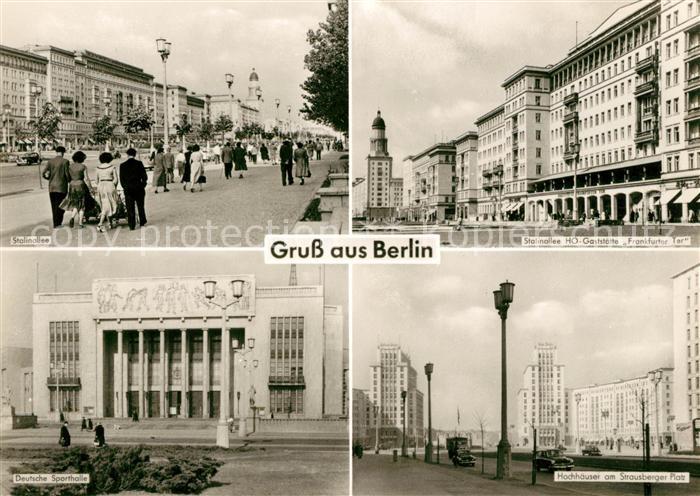 BERLIN  CITY Stalinallee Deutsche Sporthalle Strausberger Platz