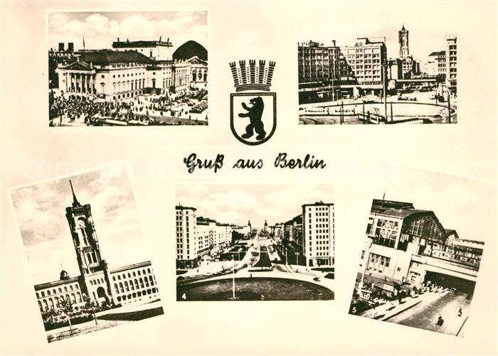 BERLIN  CITY Rathaus Deutsche Staatsoper Stalinallee Alexanderplatz