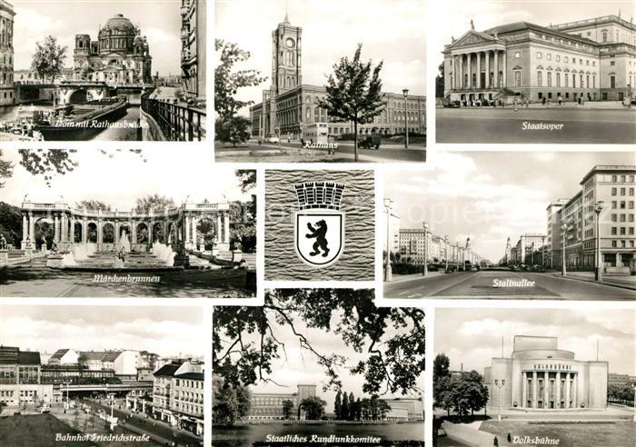 BERLIN  CITY Dom Rathausbruecke Staatsoper Rathaus Maerchenbrunnen Volksbuehne
