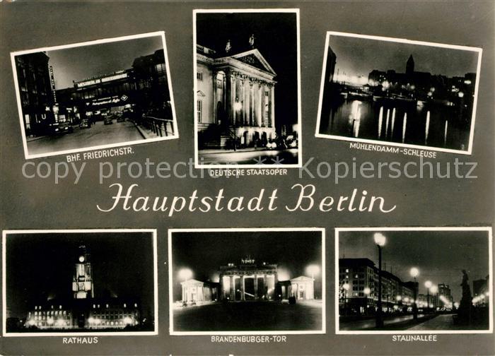 BERLIN  CITY Bahnhof Friedrichstrasse Deutsche Staatsoper Rathaus Stalinallee