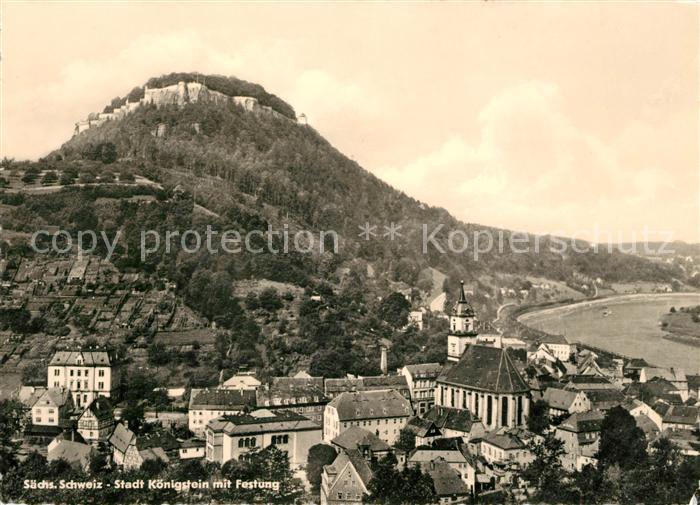 Koenigstein Saechsische Schweiz Panorama Festung