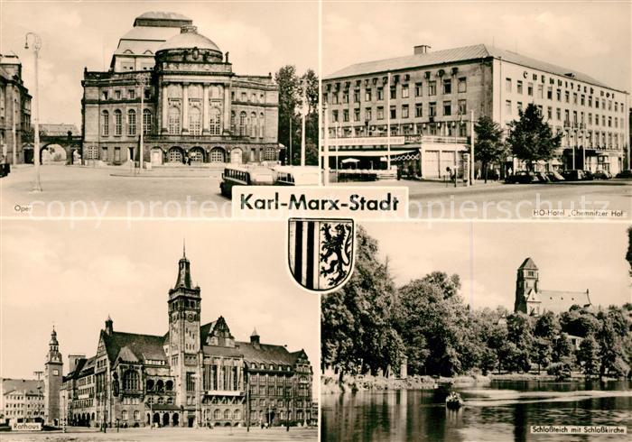 Karl-Marx-Stadt Oper HO Hotel Chemnitzer Hof Schlossteich Schlosskirche Rathaus