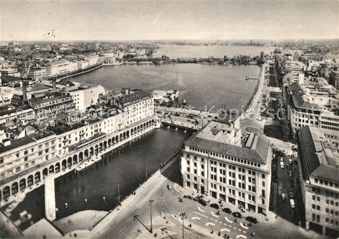 Hamburg Fliegeraufnahme Drei Alsterbecken