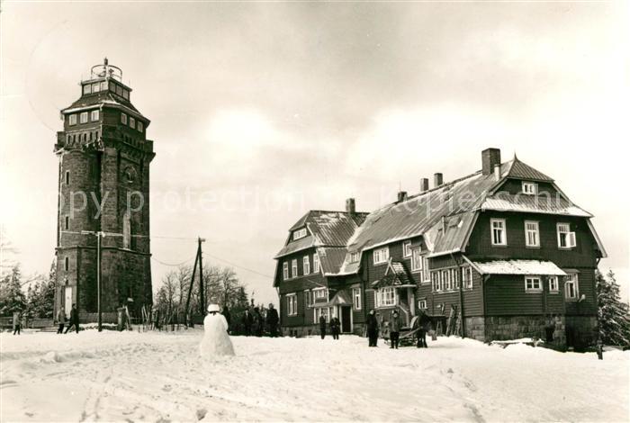 Auersberg Wildenthal Aussichtsturm Gaststaette Winter