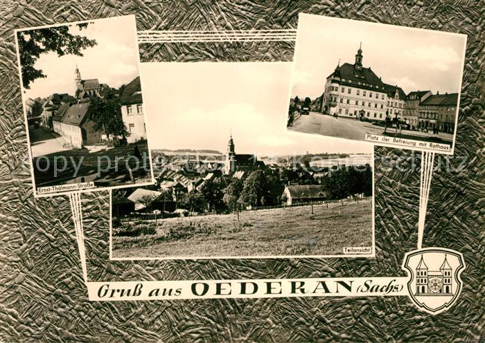Oederan Ernst Thaelmann Strasse Platz der Befreiung Rathaus Panorama