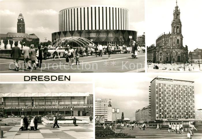 DRESDEN Elbe Filmtheater Prager Strasse Rathausturm Hofkirche Restaurant Interho