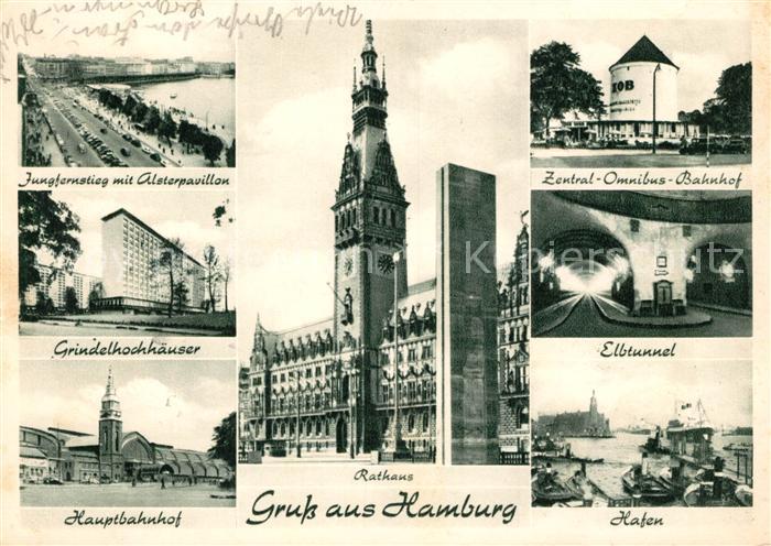 Hamburg Jungfernstieg Alsterpavillon Zentral Omnibus Bahnhof Elbtunnel