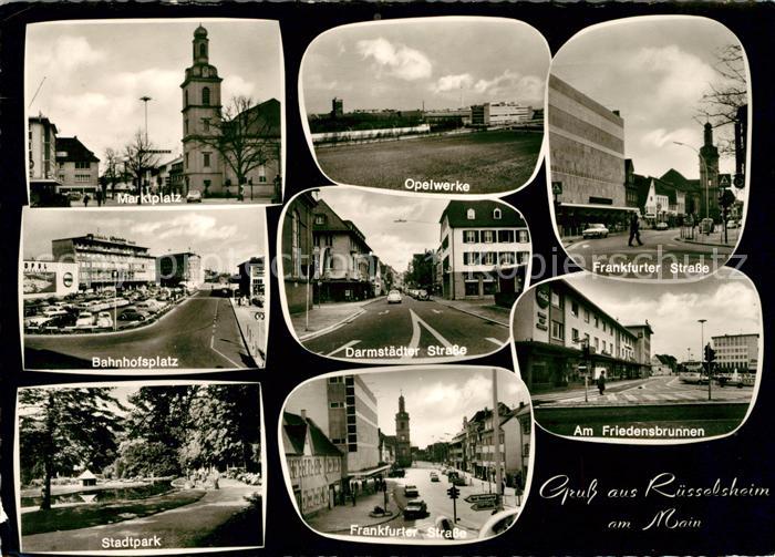 Ruesselsheim Main Marktplatz Opelwerke Bahnhofsplatz Stadtpark