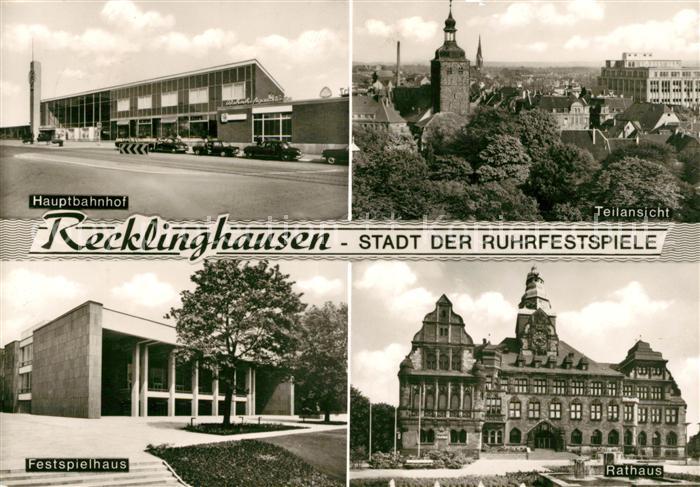 Recklinghausen Westfalen Hauptbahnhof Festspielhaus Rathaus
