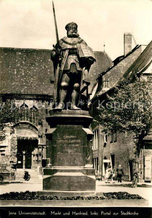 Jena Thueringen Markt Hanfried Portal Stadtkirche