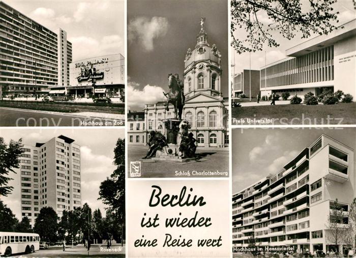 BERLIN CITY Hochhaus am Zoo Schloss Charlottenburg Roseneck Freie Universitaet