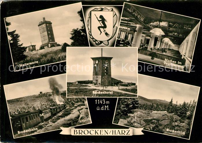 Brocken Harz Wetterwarte Nischen im Touristensaal Brockenbahn Hotel Ausblick