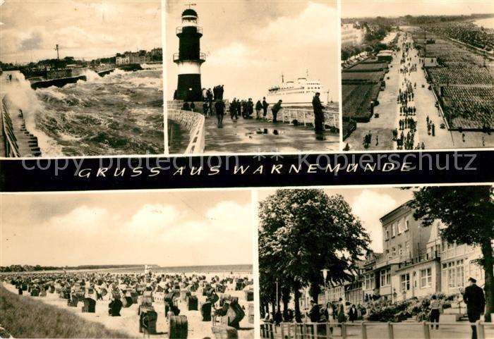 Warnemuende Ostseebad Leuchtturm Strand Uferpromenade