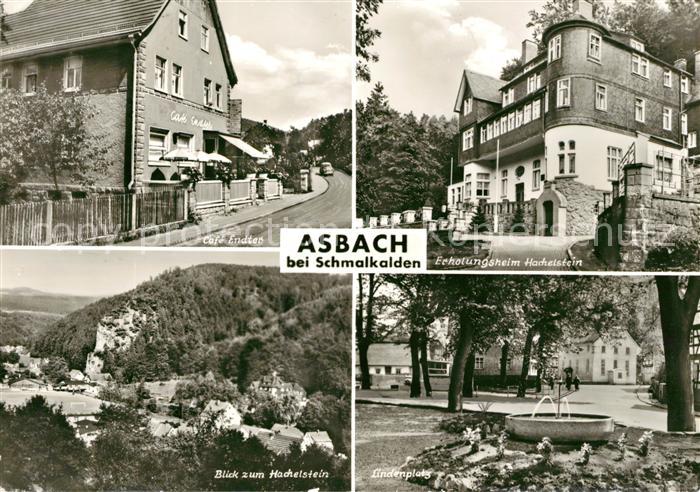 Asbach Schmalkalden Cafe Endler Erholungsheim Hachelstein Blick zum Hachelstein