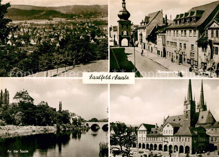 Saalfeld Saale Markt Blankenburger Strasse Panorama