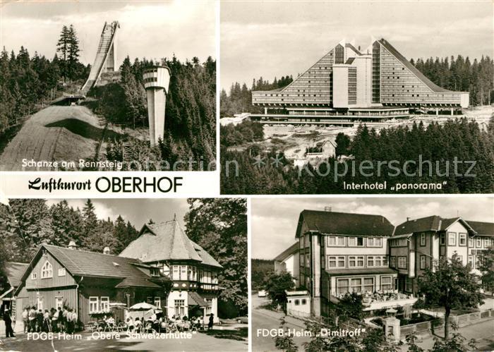 Oberhof Thueringen Schanze Interhotel Panorama FDGB Heim Obere Schweizerhuette