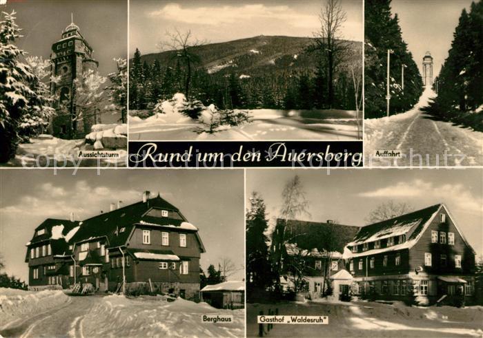 Auersberg Wildenthal Aussichtsturm Berghaus Gasthof Waldesruh Winter