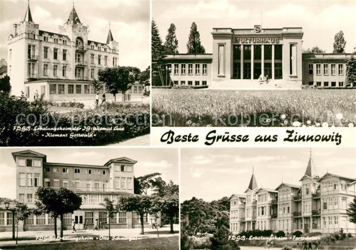 Zinnowitz Ostseebad FDGBErholungsheime IG Wismut Klement Gottwald Fortschritt