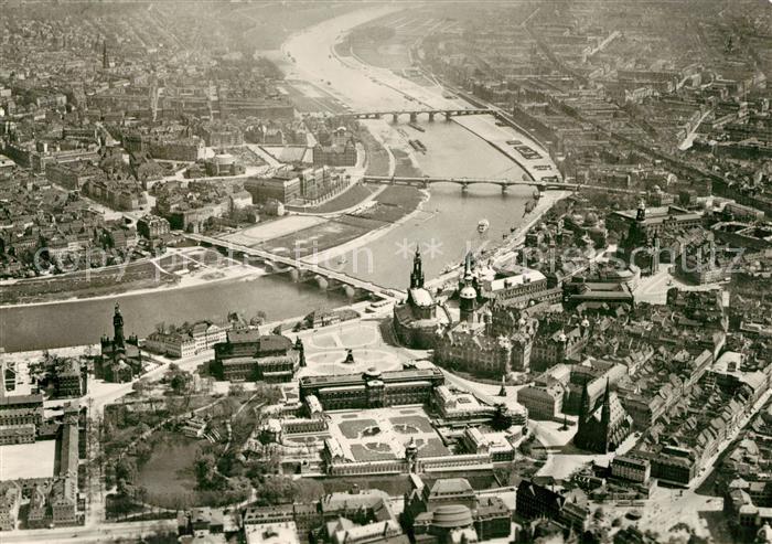 DRESDEN Elbe Fliegeraufnahme Neustadt Altstadt