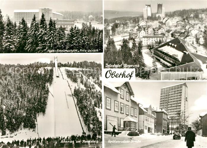 Oberhof Thueringen FDGB Erholungsheim Fritz eineck Interhotel Panorama Schanze W