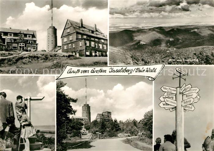 Inselsberg Schmalkalden Gaststaette Aussichtsturm Wegweiser