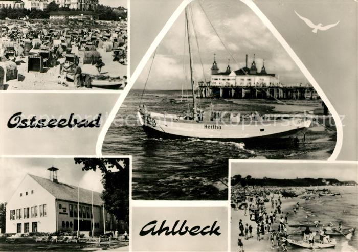 Ahlbeck Ostseebad Strand Segelboot Hertha Seebruecke