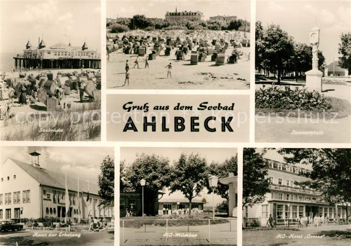Ahlbeck Ostseebad Seebruecke Konzertplatz HO Milchbar Hotel Ostsee Haus der Erho