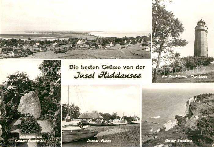 Insel Hiddensee Leuchtturm Dornbusch Steilkueste Kloster Hafen Grabstaette Gerha