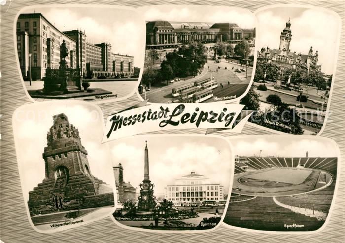LEIPZIG Sachsen Voelkerschlachtdenkmal Neues Rathaus Hauptbahnhof Sportforum