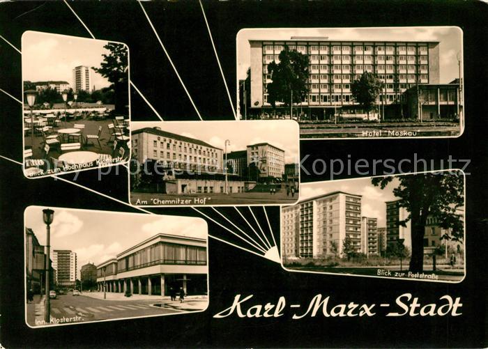 Karl-Marx-Stadt Chemnitzer Hof Hotel Moskau Klosterstrasse Peststrasse